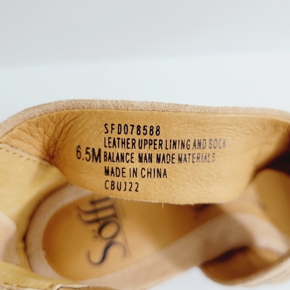 NEW Sofft Samoa Beige Suede Leather Sandals Size 6.5 - Picture 6 of 6